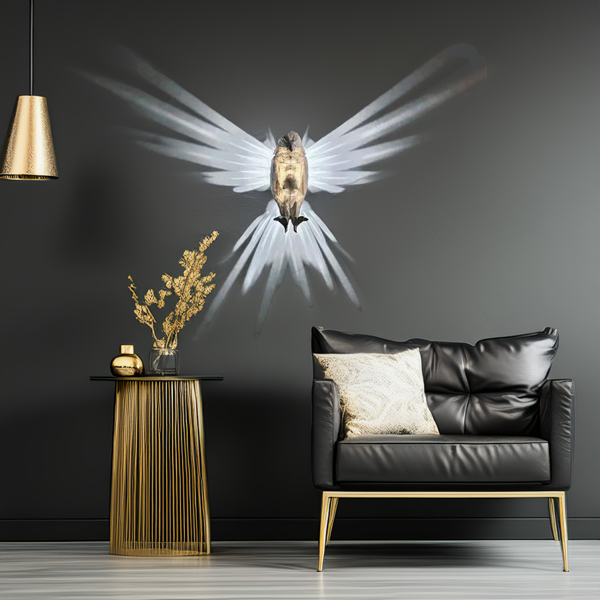 3D Vogel Wand-Lampe